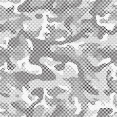 Abstract halftone background. Military camouflage effect dot seamless pattern texture. Dotted background as design element.