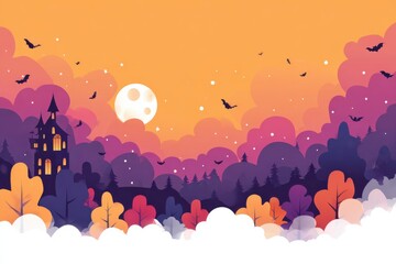 abstract colorful background with trees 