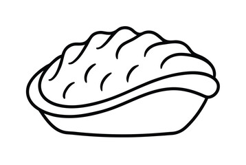 Hispanic heritage month vector art of a traditional mexican tamale food item isolated on a white background line art vector