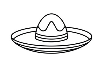 Hispanic heritage month vector art of a traditional mexican sombrero hat isolated on a white background line art vector