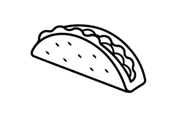 Hispanic heritage month vector art of a simple line drawing of a taco isolated on a white background line art vector