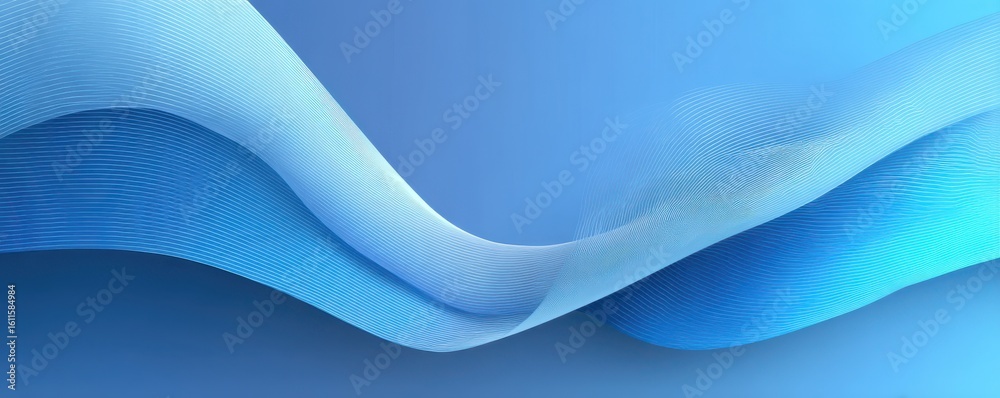Poster abstract blue background with smooth wave patterns and gradient tones
