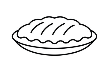 Hispanic heritage month vector art of a simple line drawing of a whole pie with a decorative crust line art vector