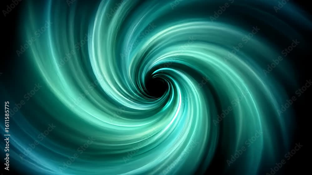 Canvas Prints swirling vortex of teal and turquoise hues dominates a black space, creating abstract movement