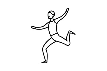 Hispanic heritage month vector art of a black and white illustration of a person in a dynamic dancing pose line art vector