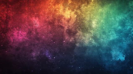 Vibrant nebula with colorful cosmic dust and stars.