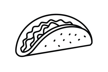 Hispanic heritage month vector art of a simple line drawing of a taco isolated on a white background line art vector