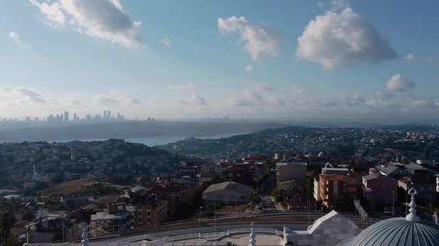 Drone Shot &ndash; Color Graded &ndash; Mavic Istanbul Background Reveal Camlica Camii &ndash; Istanbul &ndash; 2.7K