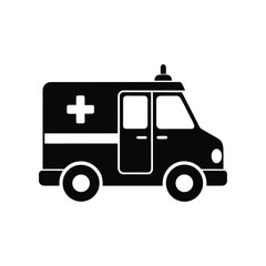 Ambulance silhouette on a white background.