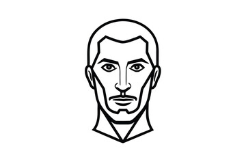 Hispanic heritage month vector art of a simple line drawing of a mans face with a beard on white line art vector
