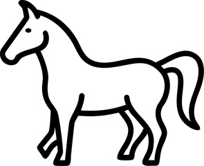 horse vector icon on white or transparent background. Wildlife and animals Stroke icon collections. Editable Stroke icon collection Outline icon.