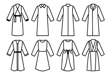 isolation gowns hospital staff uniform line art