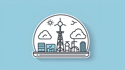 Weather station outline icon vector