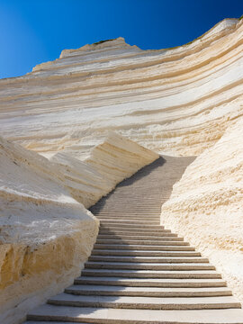 Scala dei Turchi Stair of the Turks, Sicily Italy, Scala dei Turchi. A rocky cliff on the coast of Realmonte, near Porto Empedocle, southern Sicily, Italy. Europe