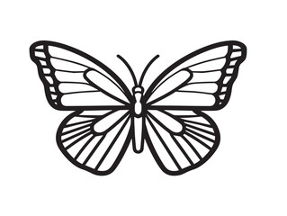 Elegant Minimalist Butterfly Icon Creative Vector Line Artwork
