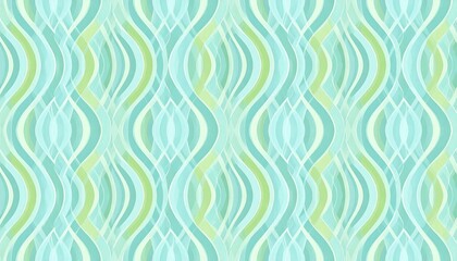 Fototapeta premium Abstract pattern of light teal and pale green waves