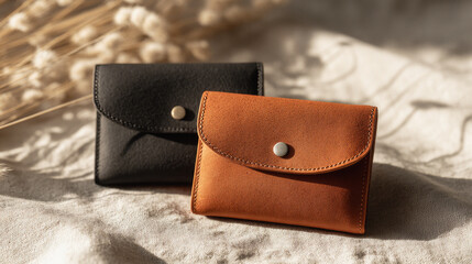 Ecofriendly folded wallet crafted from mushroom based mycelium vegan leather showcasing sustainable accessory design and plant based innovation.
