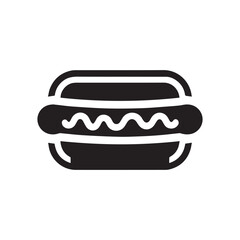 minimalist hot dog food logo on a white background