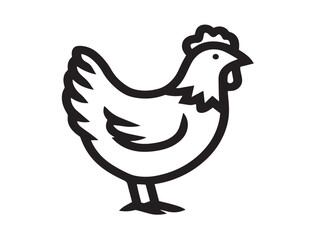 Elegant Minimalist Chicken Icon Fresh Culinary Vector Line Art