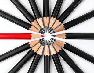 The Red Pencil's Ascent: A Clear Standout, Symbolizing Uniqueness and the Bold Spirit of Individuality.