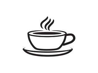 Fresh minimalist coffee mug icon in vector art