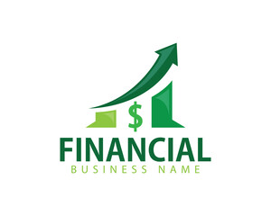 Financial logo creative growth money bank design concept business
