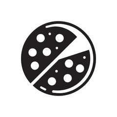 minimalist pizza food logo with white background