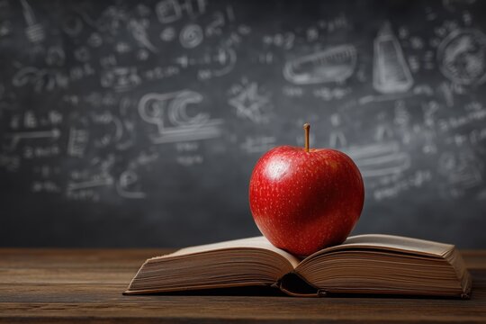 Apple on Book: Education Concept