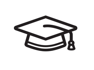 Modern clean education icon vector line drawing