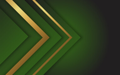 Obraz premium Green background with gold trim on the bottom