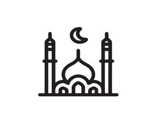 Stylish Eid icon in clean minimal vector art