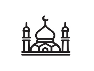 Clean Eid Mubarak greeting icon in line art