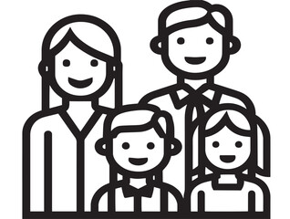 Family togetherness icon in clean minimalist style