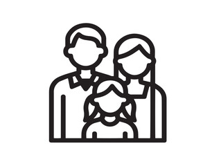 Warm loving family icon with clean vector lines