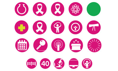 Cancer Awareness Ribbon Icons & Cancer Care Symbol Vector Set