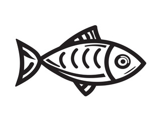 Elegant 2D fish silhouette icon in clean vector