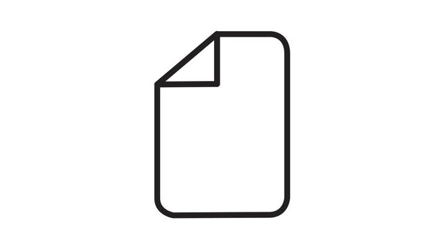 Animated Rejected Document Icon with X Symbol and Transparent Background