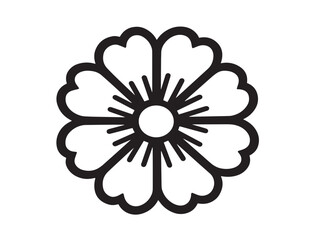 Modern Minimal Flower Icon with Clean Vector Line Aesthetic  