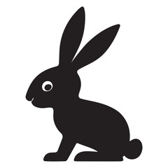 Obraz premium Silhouette Style Vector Minimal Rabbit Logo Design – Custom Minimalist Bunny Logo for Pet Brands, Kids’ Products, Eco-Friendly Packaging, Organic Shops, Fashion, and Creative Branding