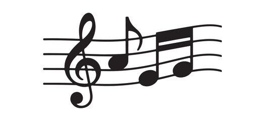 music notes with treble clef