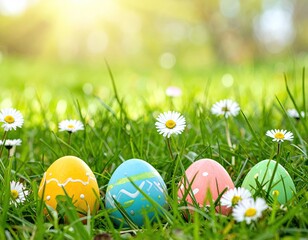 A Festive Awakening: Painted Eggs and Flowers Herald the Arrival of Spring