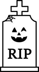 Funny Halloween Tombstone Outline Vector Icon.
Halloween Gravestone Icon.
Cute Grave Marker Clipart for Halloween Decor.
Transparent background. SVG file.