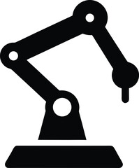 benchtop robotic arm used in engineering silhouette engineering tool vector