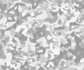 Abstract halftone background. Military camouflage effect dot seamless pattern texture. Dotted background as design element.