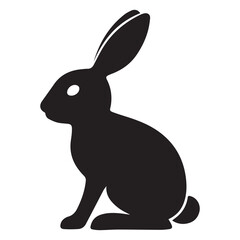 Obraz premium Silhouette Style Vector Minimal Rabbit Logo Design – Custom Minimalist Bunny Logo for Pet Brands, Kids’ Products, Eco-Friendly Packaging, Organic Shops, Fashion, and Creative Branding