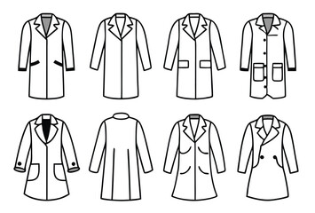 Lab coats stylish modern medical line art