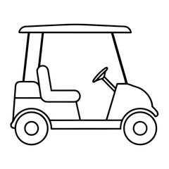 Low Slung Golf Cart Design with Roof Frame for Course or Resort Use