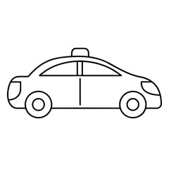 Police Sedan Car Vector Illustration with Light Bar and Minimal Shield