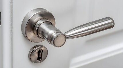 Close-up of a modern door handle.