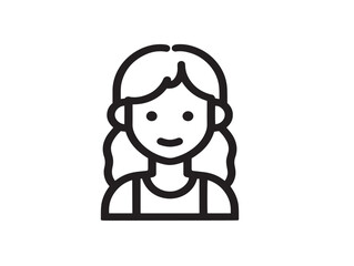 Minimalist Girl Icon With Stylish Clean Line Vector Design